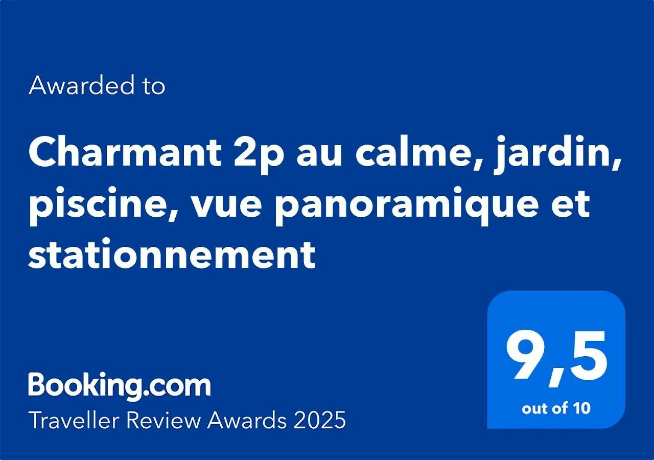 Charmant 2P Au Calme, Jardin, Piscine, Vue Panoramique Et Stationnement 卢贝新城
